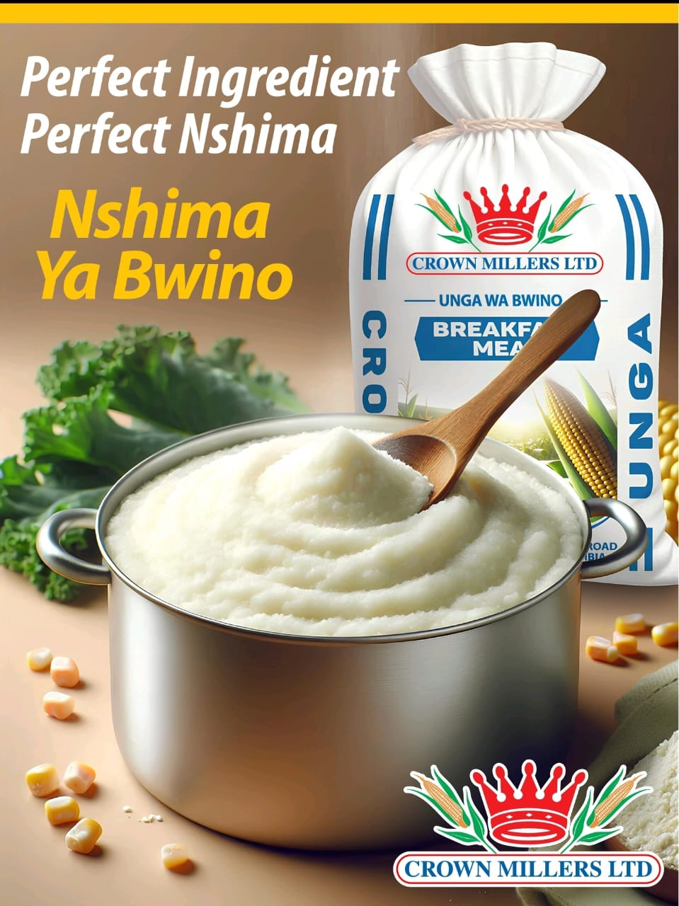 Nshima prepared with Crown Millers mealie meal
